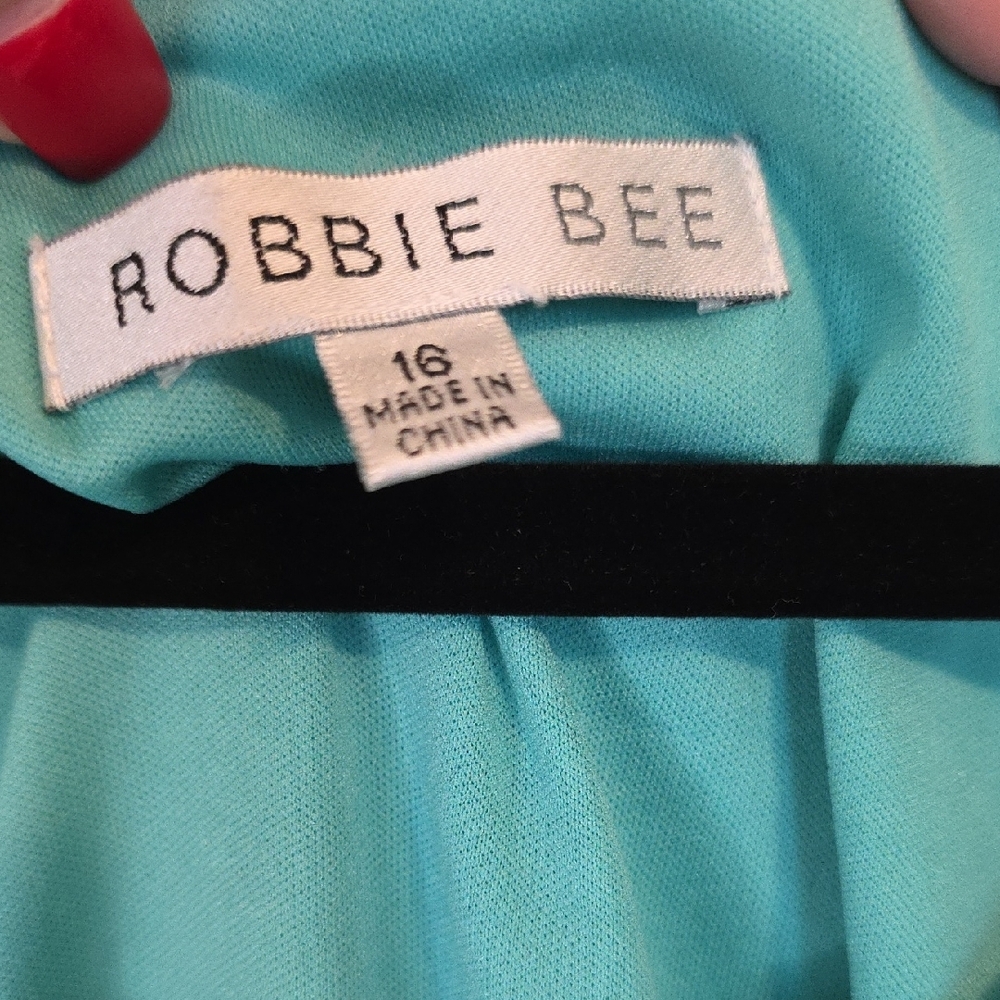 Robbie Bee Turquoise High Low Dress. - Picture 2 of 6